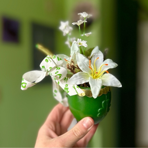 VTG Irish Faux Floral Shamrock Floral Cottagecore Decorative Accent Decor - Picture 5 of 8